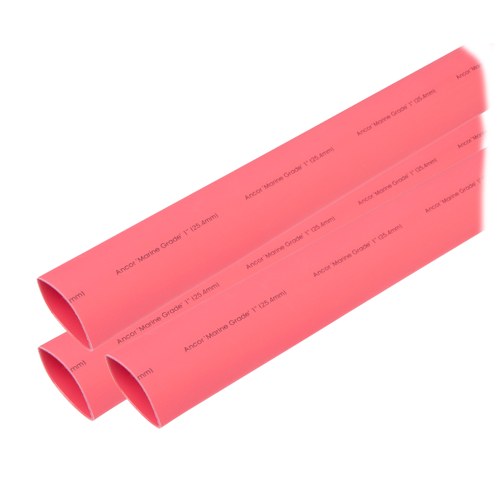 ANCOR 307603 HEAT SHRINK TUBING 1” X 3” - RED - 3 PIECES