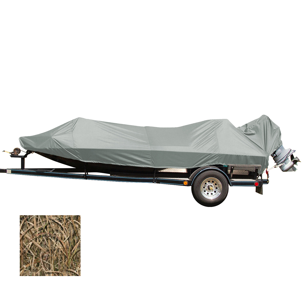 CARVER 77815C-SG PERFORMANCE POLY-GUARD STYLED-TO-FIT BOAT COVER FOR15.5' JON STYLE BASS BOATS - SHADOW GRASS