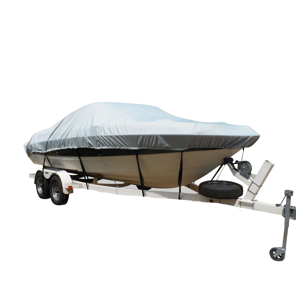 CARVER 79012 FLEX-FITPRO POLYESTER SIZE 12 BOAT COVER FORV-HULL CENTER CONSOLE FISHING BOATS - GREY