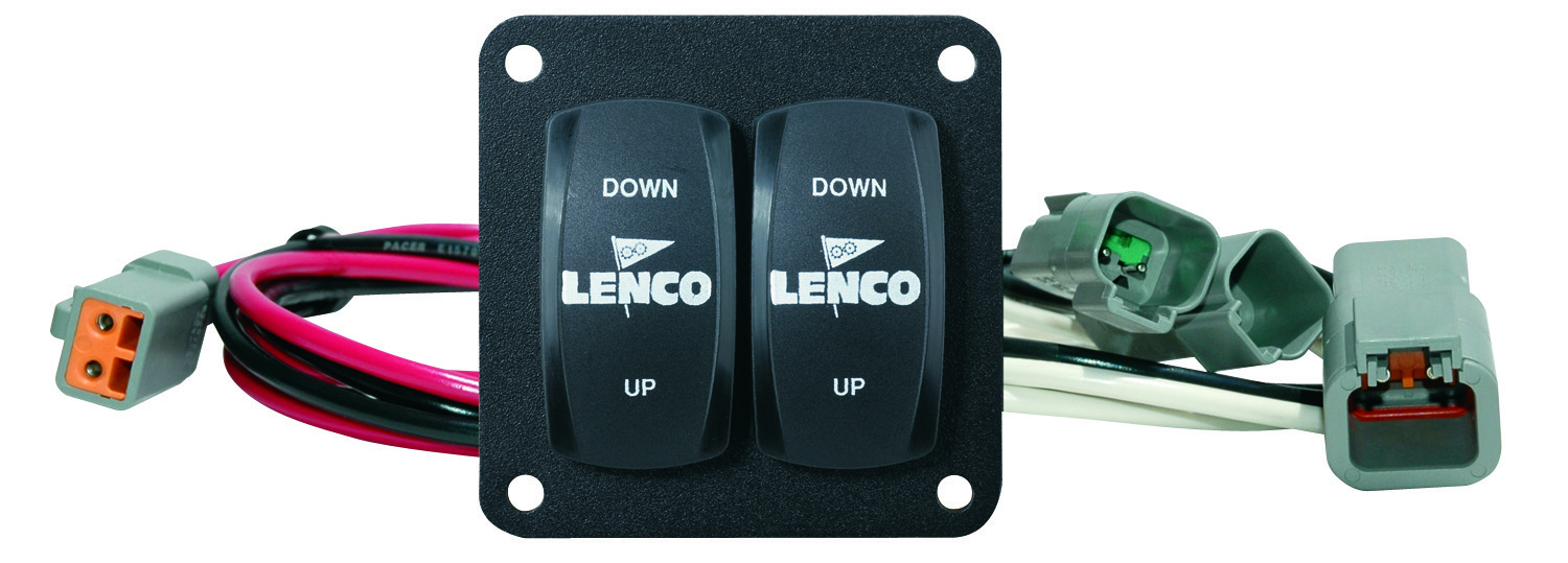 LENCO 10222-211D Double Rocker Switch Kit Single Actuator Systems 12vDC & 24vDC